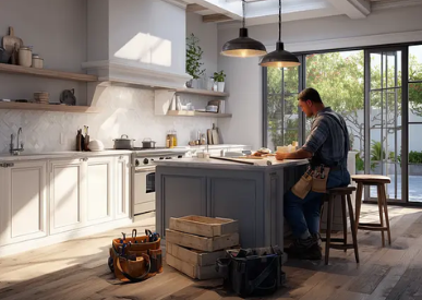 Professional performing home organization and repairs